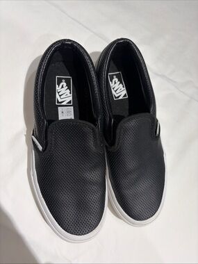 Vans Black Perforated Slip-On Loafers